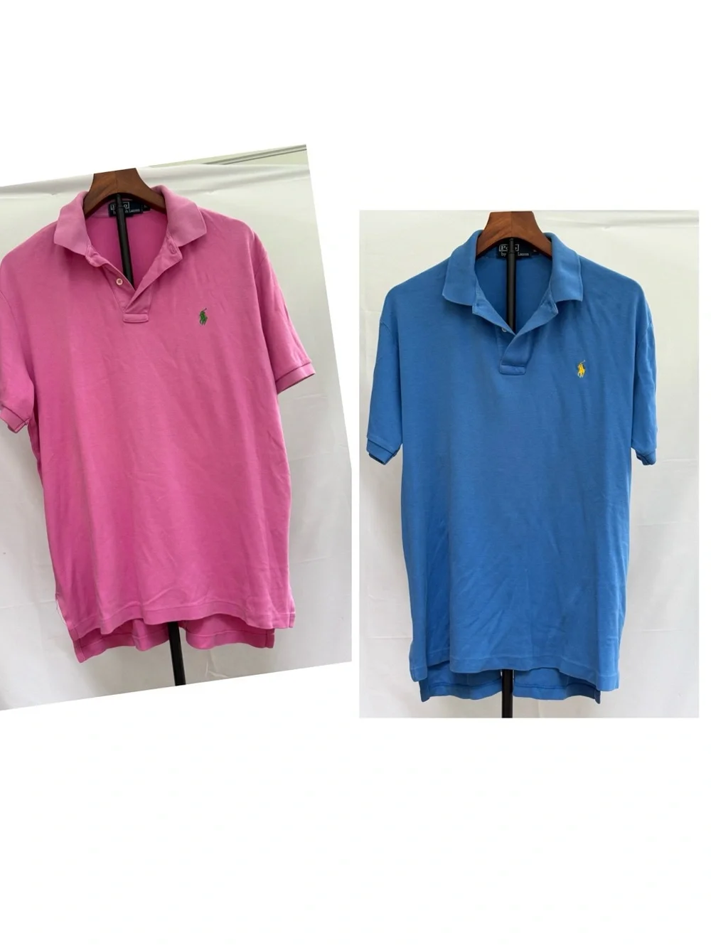 Bundle of 2.  Ralph Lauren Men's Polo Shirts in Pink and Blue